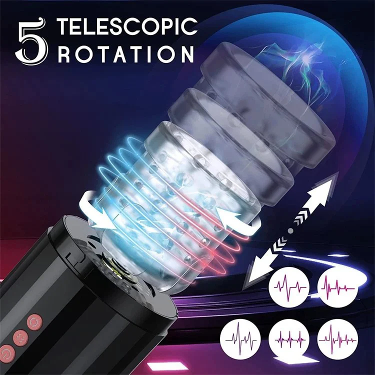 Powerful Masturbator Cup Vibrating Automatic Telescopic Thrusting Rotation Male Masturbation Cup