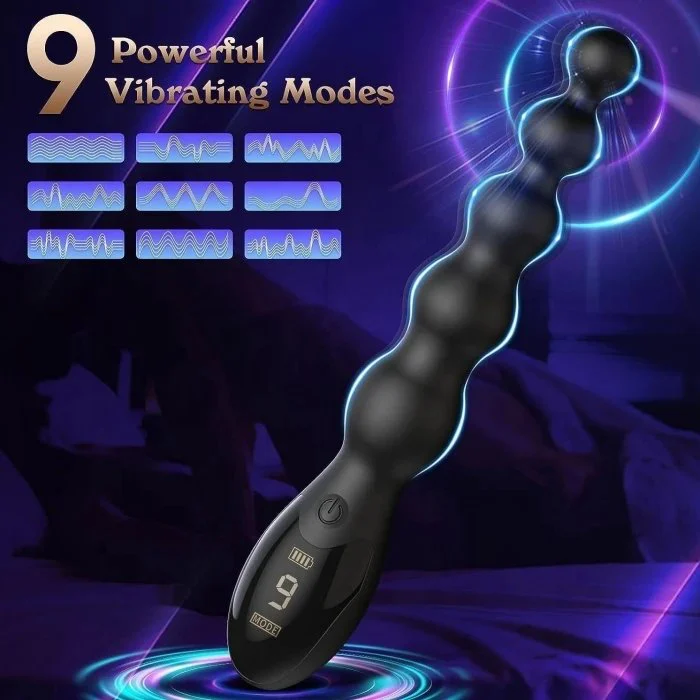 9 Frequency Vibrating Anal Beads Silicone Butt Plug Sex Toys for Couples