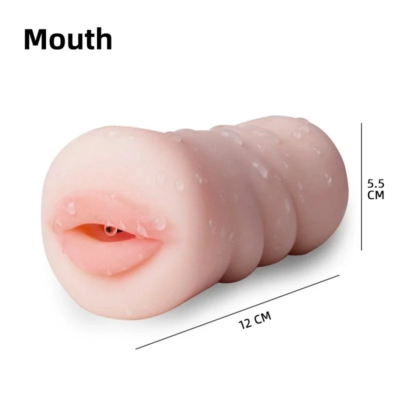 Men's TPE Sex Toys 3-Shaped Male Masturbation with Vaginal Anal Mouth Functions Aircraft Cup Design