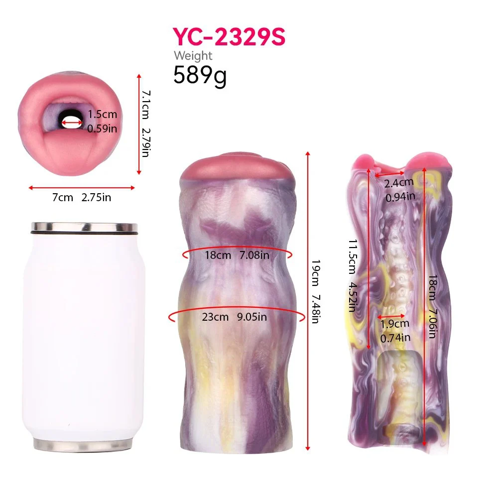 Fantasy Oral Masturbator Cup Eldritch Lips Design with Purple Flame Style for Men