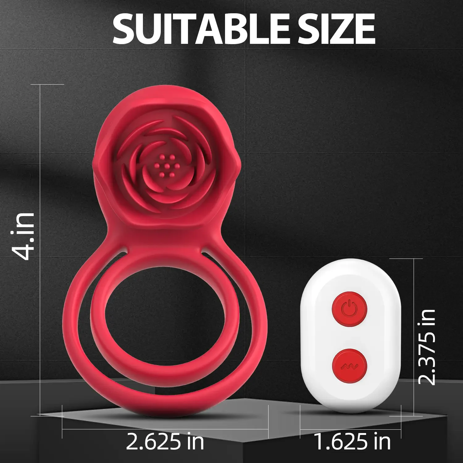 Couple Sex Toys Rose Remote Control Vibrating Men Penis Cock Ring Clitoral Stimulator