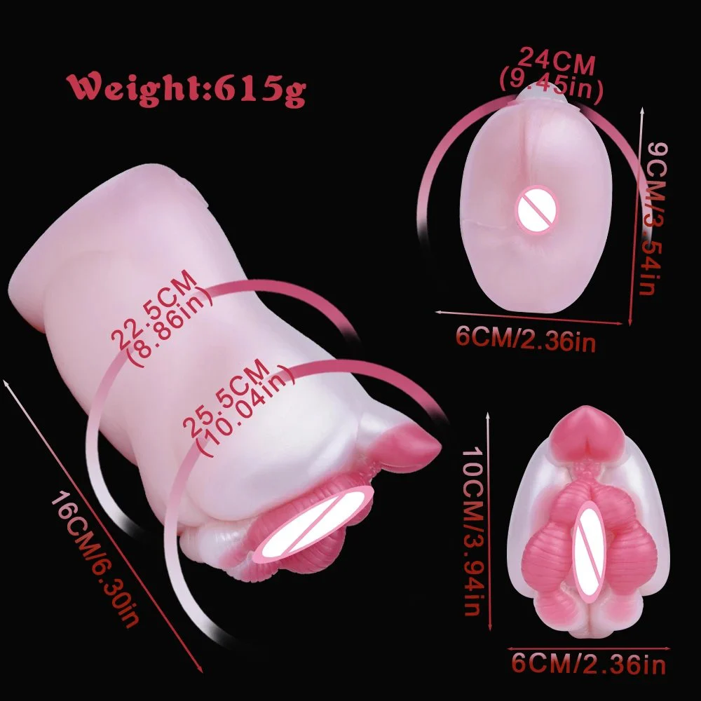 Soft Realistic Silicone Male Masturbator Cup, Lifelike Vagina Pocket Pussy for Adult Men