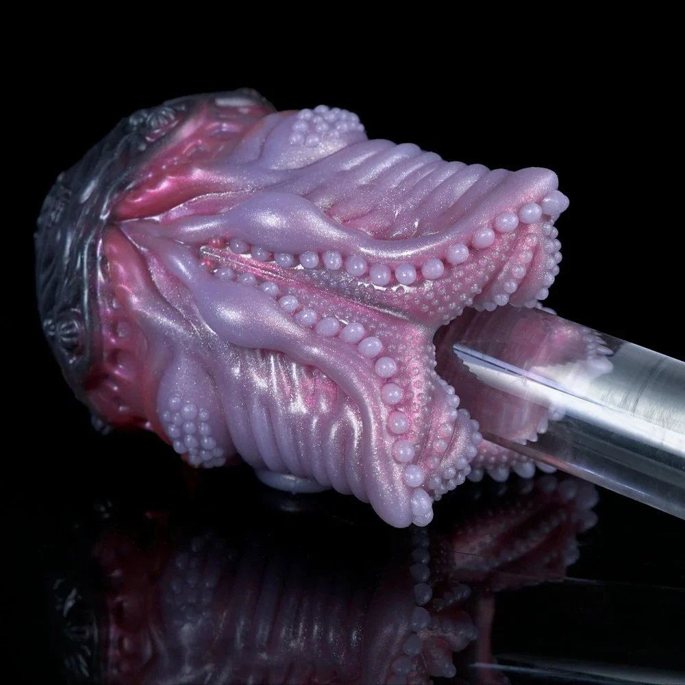 Purple Soft Egg Stroker for Men Unique Alien Shape Single-Channel Masturbation Sleeve