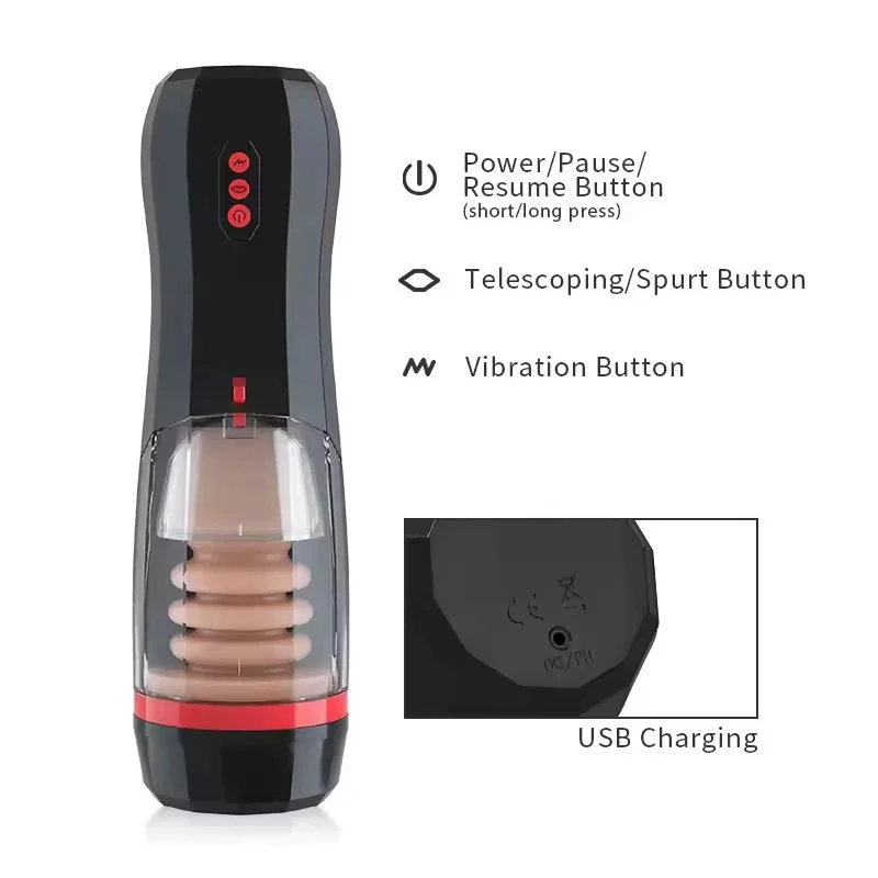 Frequency Mode Rechargeable 100% Waterproof, Silent, Diamond Airplane Cup Male Masturbator Vibrators