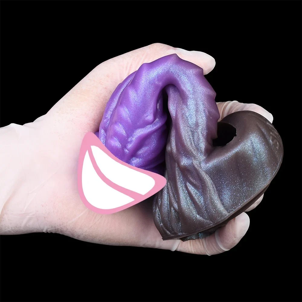 Fantasy Penis Sleeve with Soft Silicone Purple Amber Dildo Sleeve for Men Cock Enhancer