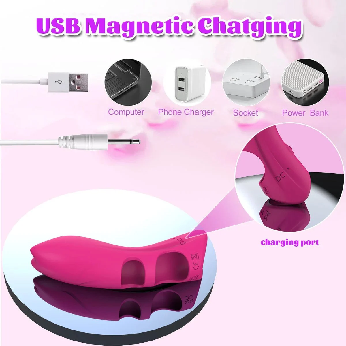 Silicone Vibrating 10-Speed Finger Sleeve for Couple Lesbian Masturbation and Massage Sex Toy