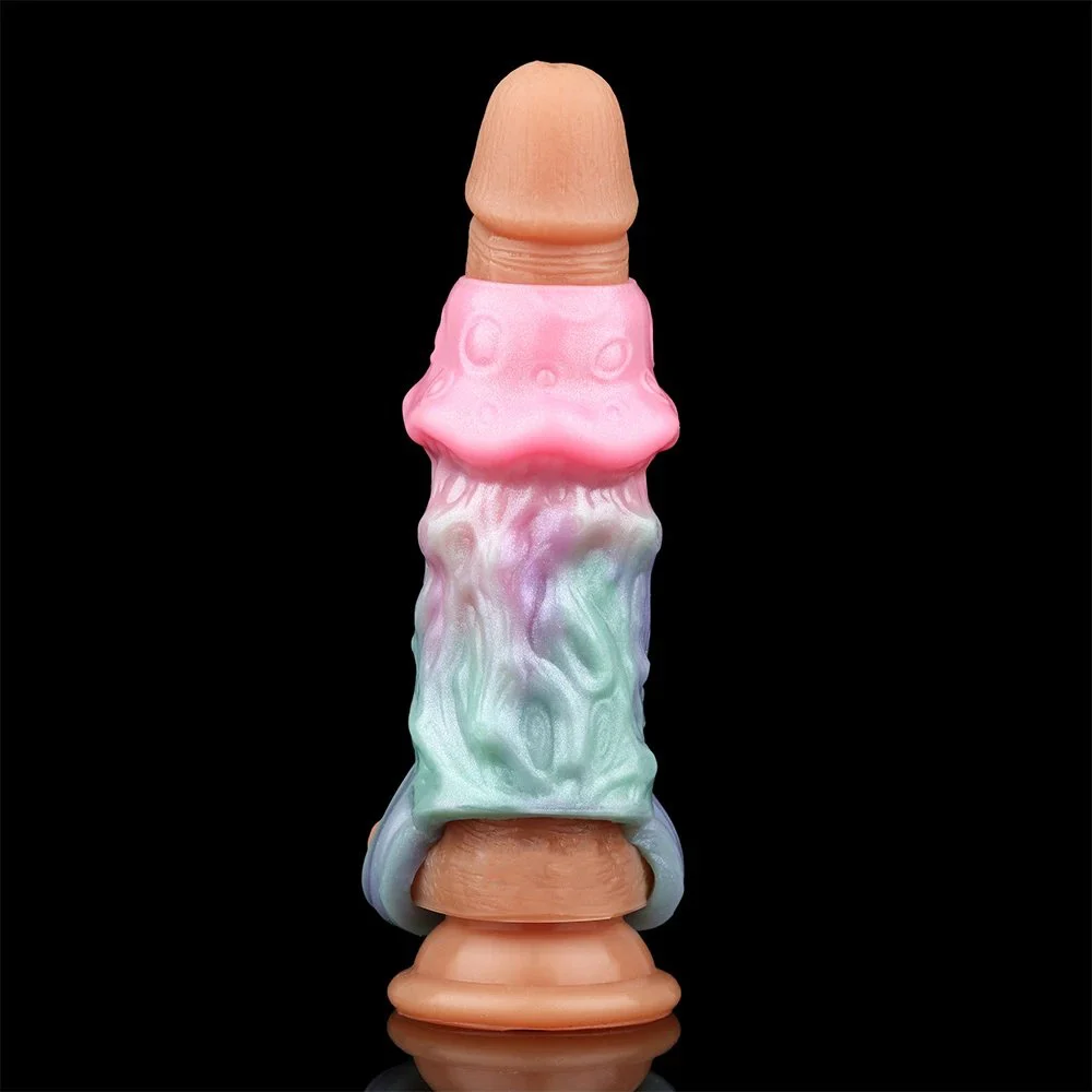 Galactic Charm Fantasy Monster Silicone Sleeve Penis Open Enlargement Sleeve Male Dildo Extender Sex Toys