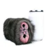 Dual Channel Male Masturbator in Fur Fantasy Furry Onahole Soft Silicone Sex Toy for Men Realistic Vagina Penis Exerciser