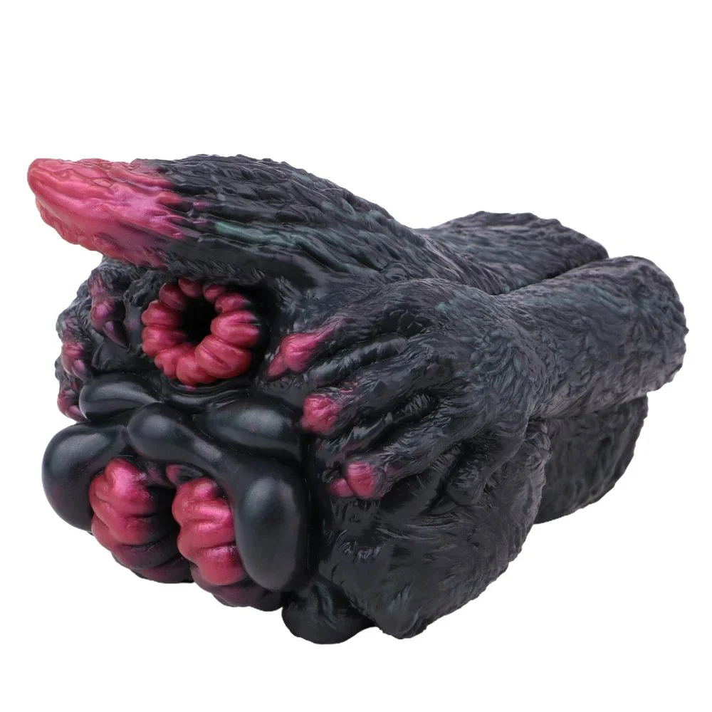 realistic Animal Chinchilla Big Buttock Inverted Mold Silicone Male Masturbator Pocket Penis Stroker Daul Channel Sex Toys