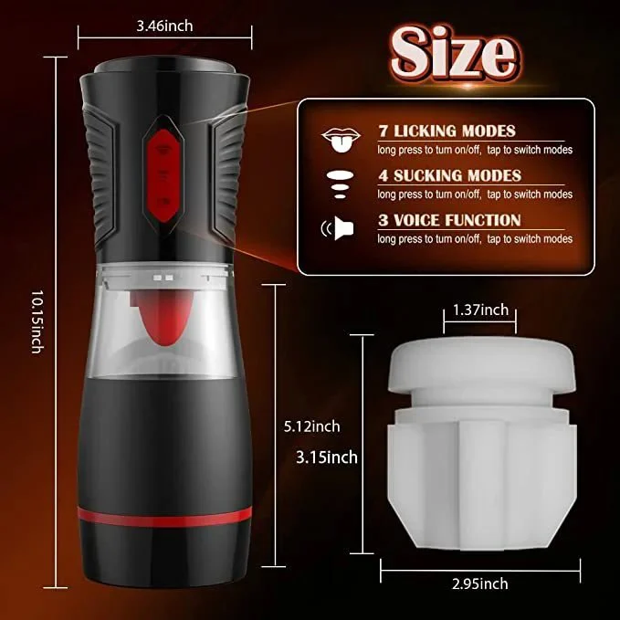 Powerful Deep Throat Vibration Sucking Machine Automatic Tongue Licking Electric Male Masturbator Cup for Men