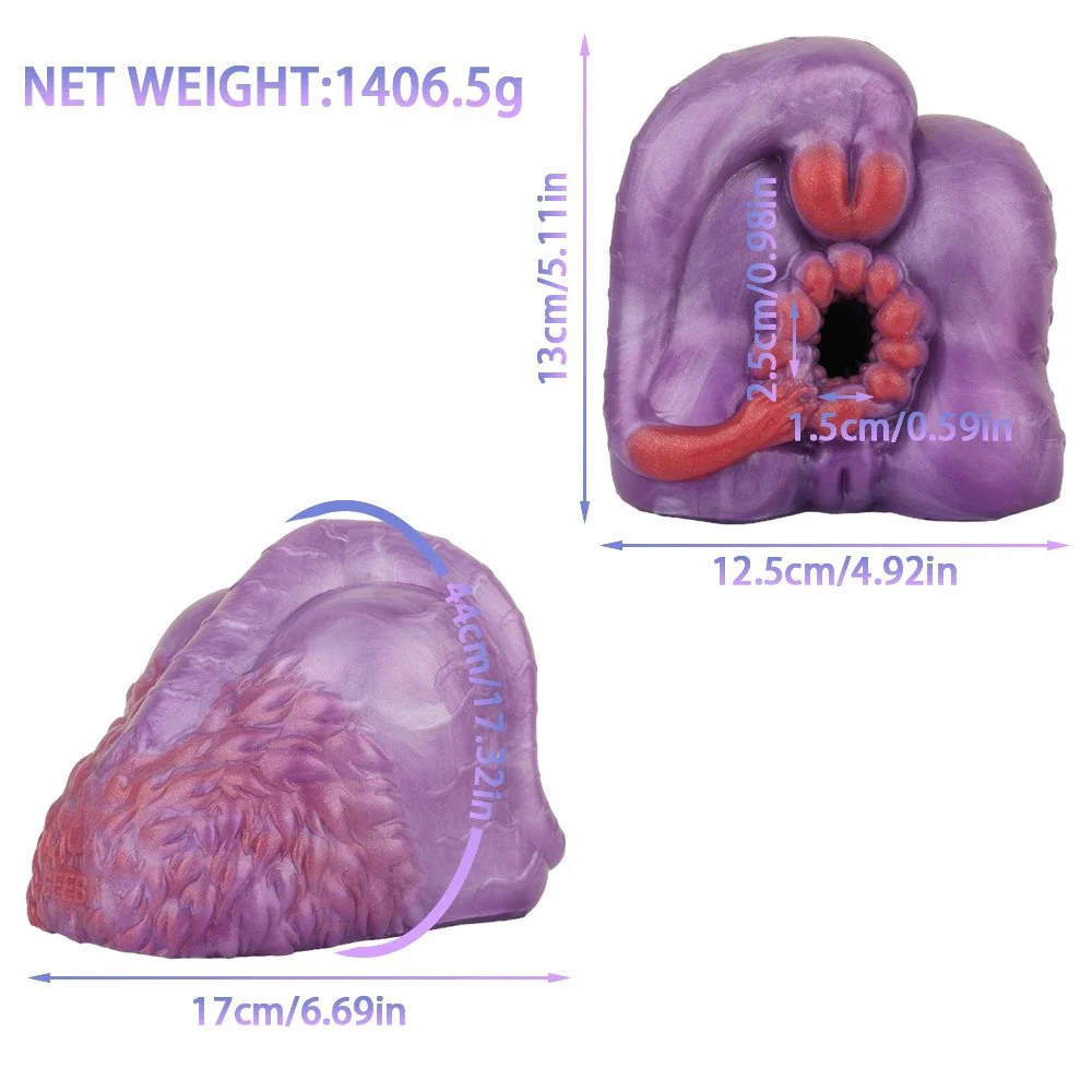 Purple Red Silicone for Adult Men Fantasy Animal Ass Male Masturbator Realistic Vagina Pocket Pussy Sex Toys