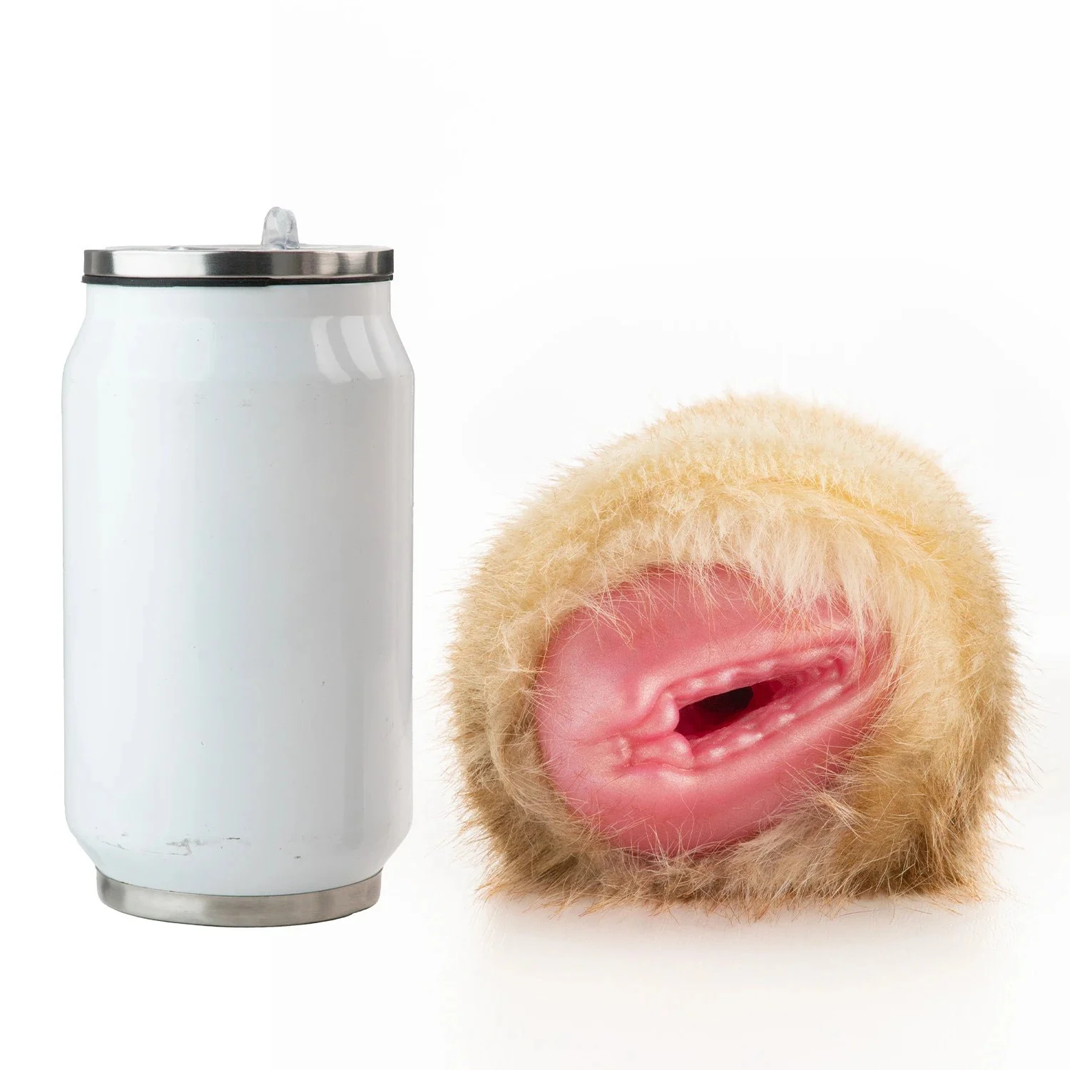 Realistic Vagina Male Masturbator Soft Silicone Pocket Pussy Stroker with Cover Warm Fur Furry Onahole Sex Toys for Men