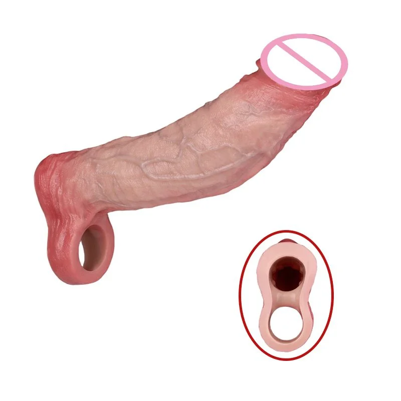 Large-size Silicone Penis Sleeve for Men Sex Toys Effectively Prolonging the Vibration of the Penis Sleeve