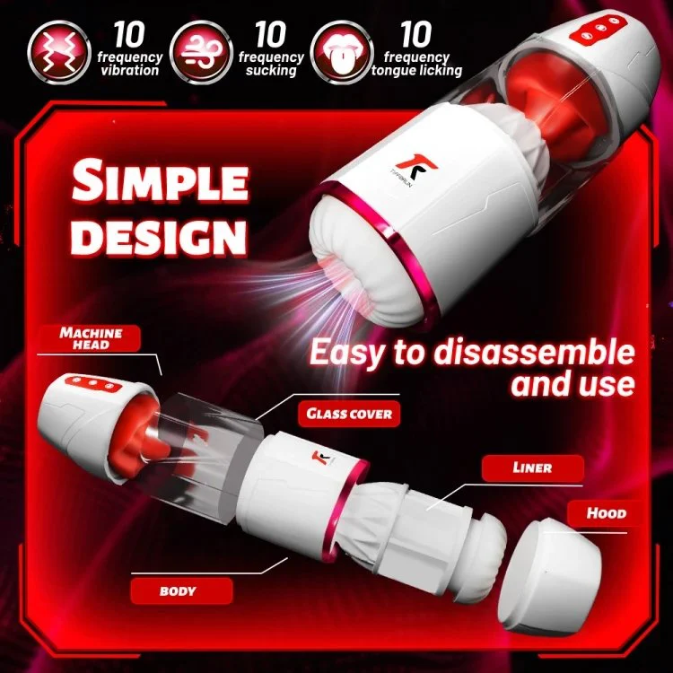 Electric Fully Automatic Lips Licking and Sucking Men Masturbation Massager Adult Sex Toys