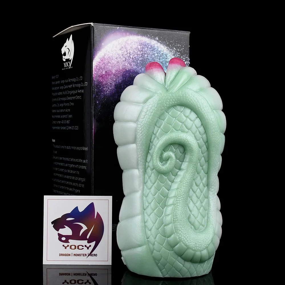 Green Snake Style Masturbation Cup Red Lips Best Oral Cup Single Channel Cups