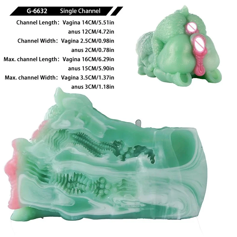 Florence Green Fantasy Creature Silicone Male Masturbator, Dual Channel Realistic Texture Adult Pleasure Toy for Men (18+)