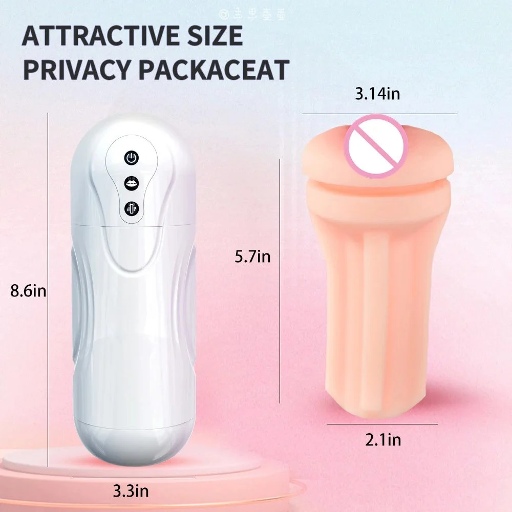 Realistic Pocket Pussy Automatic Voice Heat Sucking Male Masturbator Sex Toys for Men With Textured Channels