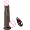Thick Big 4CM Diameter Realistic Black Thrusting Heating Telescopic Dildo Vibrator Female Masturbation Sex Toy Dildos