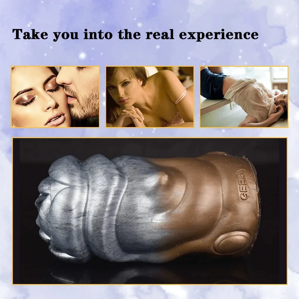 Realistic Liquid Silicone Men Masturbate Aircraft Cup Metal alien Aircraft for Men Masturbator