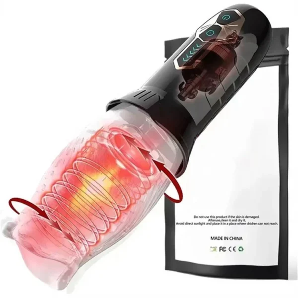 Sex Toys for Men Vibrator Rechargeable Heating Automatic Rotation Male Masturbation Cup