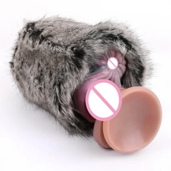 Fur Animal Masturbation Cup Fur Removable Interior Anti-slip Design