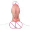 Thick Woman Soft Realistic Inflatable Squirting Masturbator Dildo Anal Dilator Squirting Cock Sex Toy for Adult Couple Pleasure