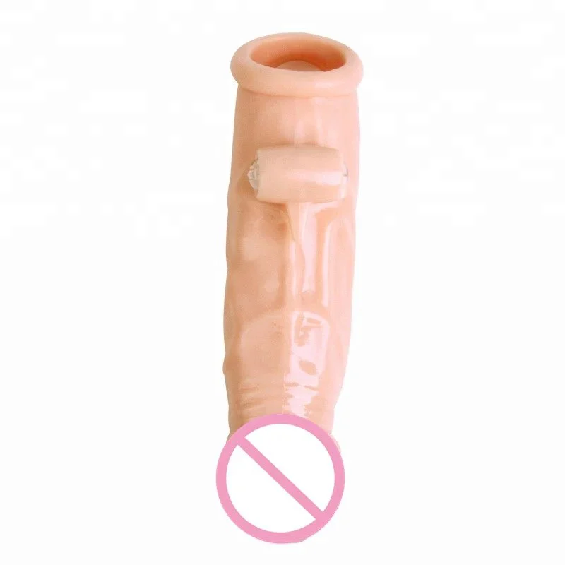 Triple Ejaculation Delayed Vibrating Penis Sleeve Male Penile Sheath