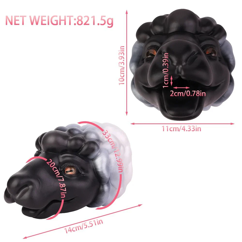 Seductive, Soft Silicone Male Masturbator with a Sheep-head Design and Internal Textures for Enhanced Sensation