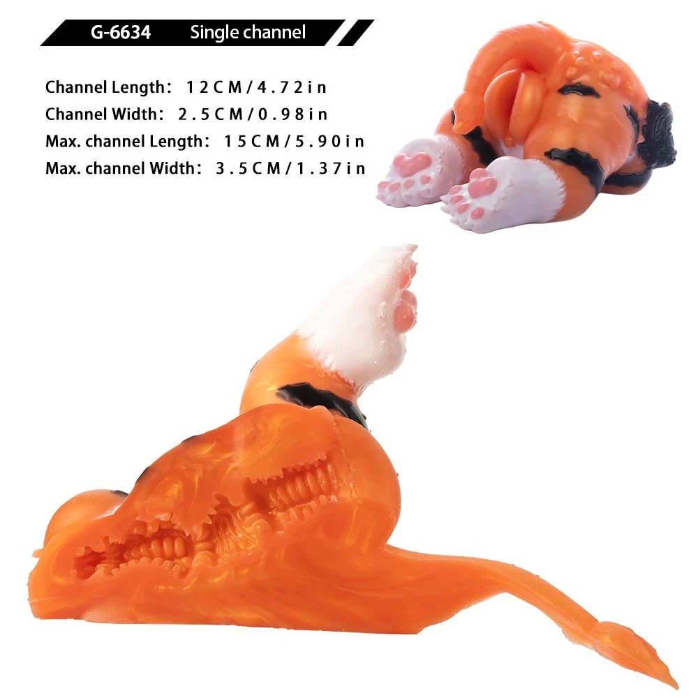 Fantasy Animal Tiger Butt Design Male Masturbator Single Channel Pussy Stroker for Men Soft Silicone Adult