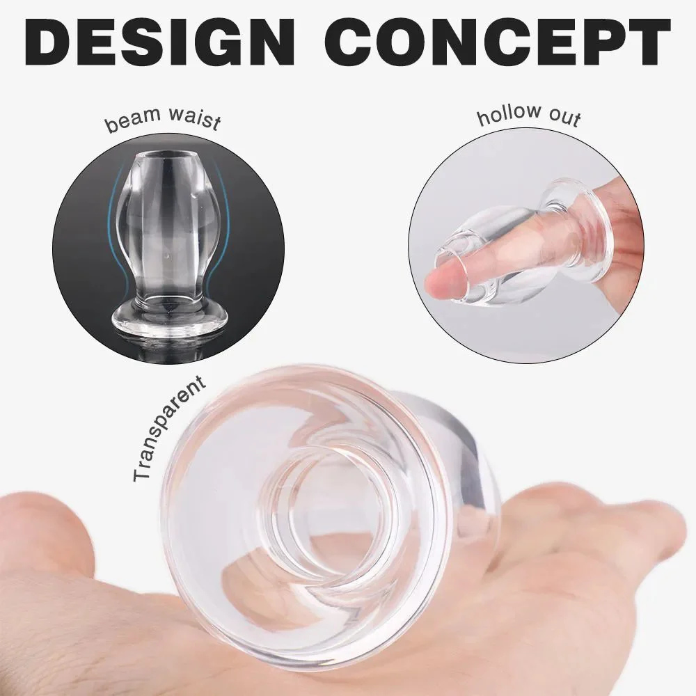 Transparent Pink Silicone Adult Anal Plug Vibrator Inflatable Butt Plug Sex Toys