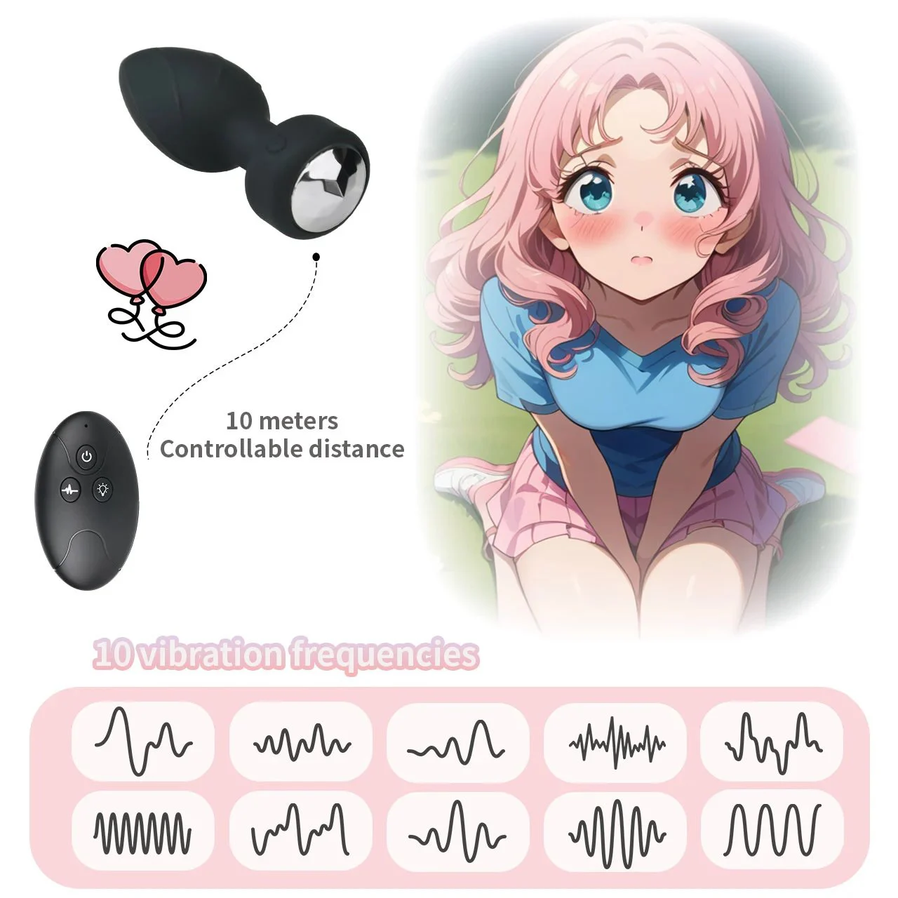 Vibrating Anal Plug,Butt Plug Silicone 10 Vibration Modes Toy for Adult Waterproof Bullet Vibrator Adult Massager