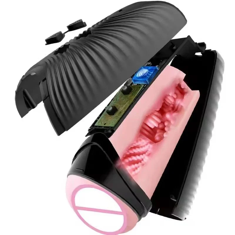 Interactive Telescopic Hands-Free Male Masturbator Sexy Voice-Activated Vibrator Cup Sex Toy sex toy for men