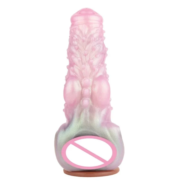 Male Extension Enlargement Penis Condom Reusable Silicone Erotica Couple Sex Game