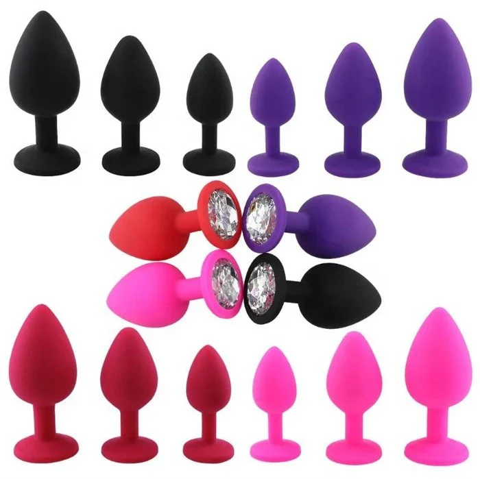 Geisha Sex Toys Silicone Jewelry Anal Plug Set Including Metal and Glass Butt Plug With Options