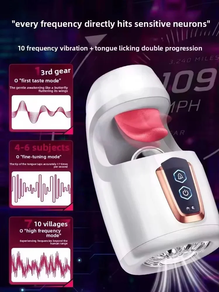 High-quality Tongue Licking Airplane Cup Male Massager, Stimulating Intelligent Stress Reducing Masturbator