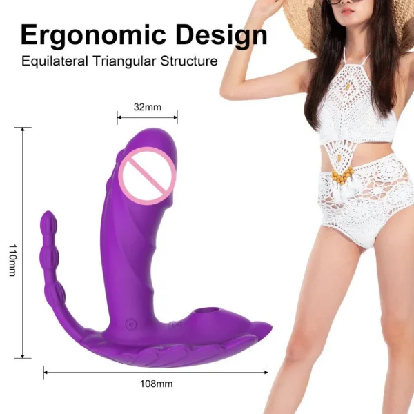 App Remote Control Vibrator 3 in 1 Dildo Anal Plug G Spot Butterfly Wearable Panty Vibrators Sex Toys Women
