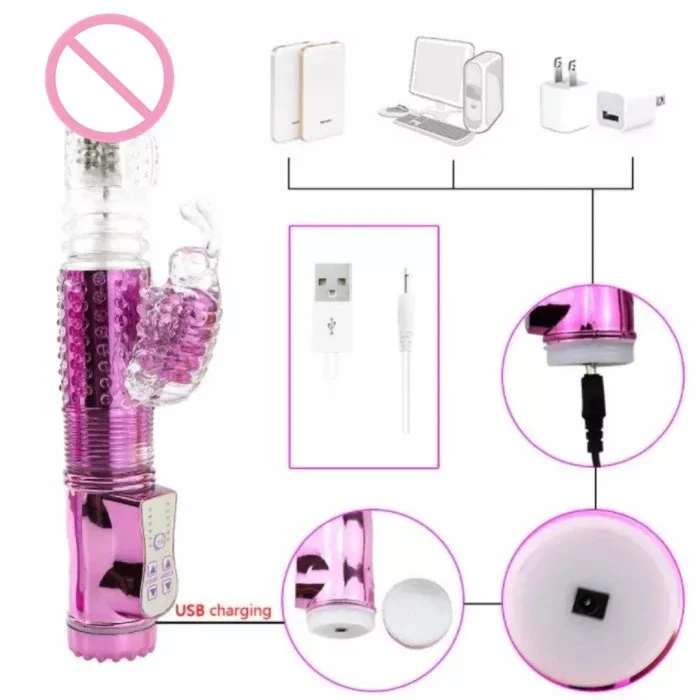 Thrusting Rotating Vibrator 360 Rotation Sex Toys Women Thrusting Dildo Vibrator Rotating Head VIbrating Rabbit Vibrator