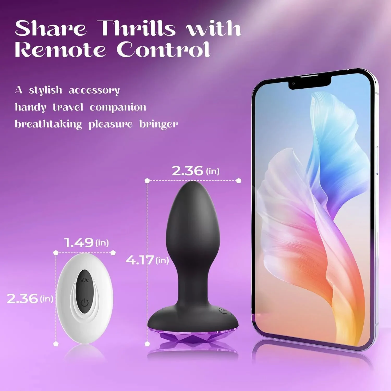 Wireless Remote Control Rotating & Vibrating Prostate Massager with Diamond Anal Plug Male Anal Toy