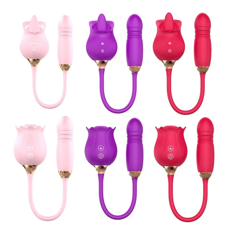 Adult Toys 12 Modes Clitoral Stimulator Tongue Licking Rose Sucking Vibrator for Women