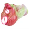 Liquid Silicone Double Channel Vaginal Anal Masturbation Cup Monster Male Masturbator