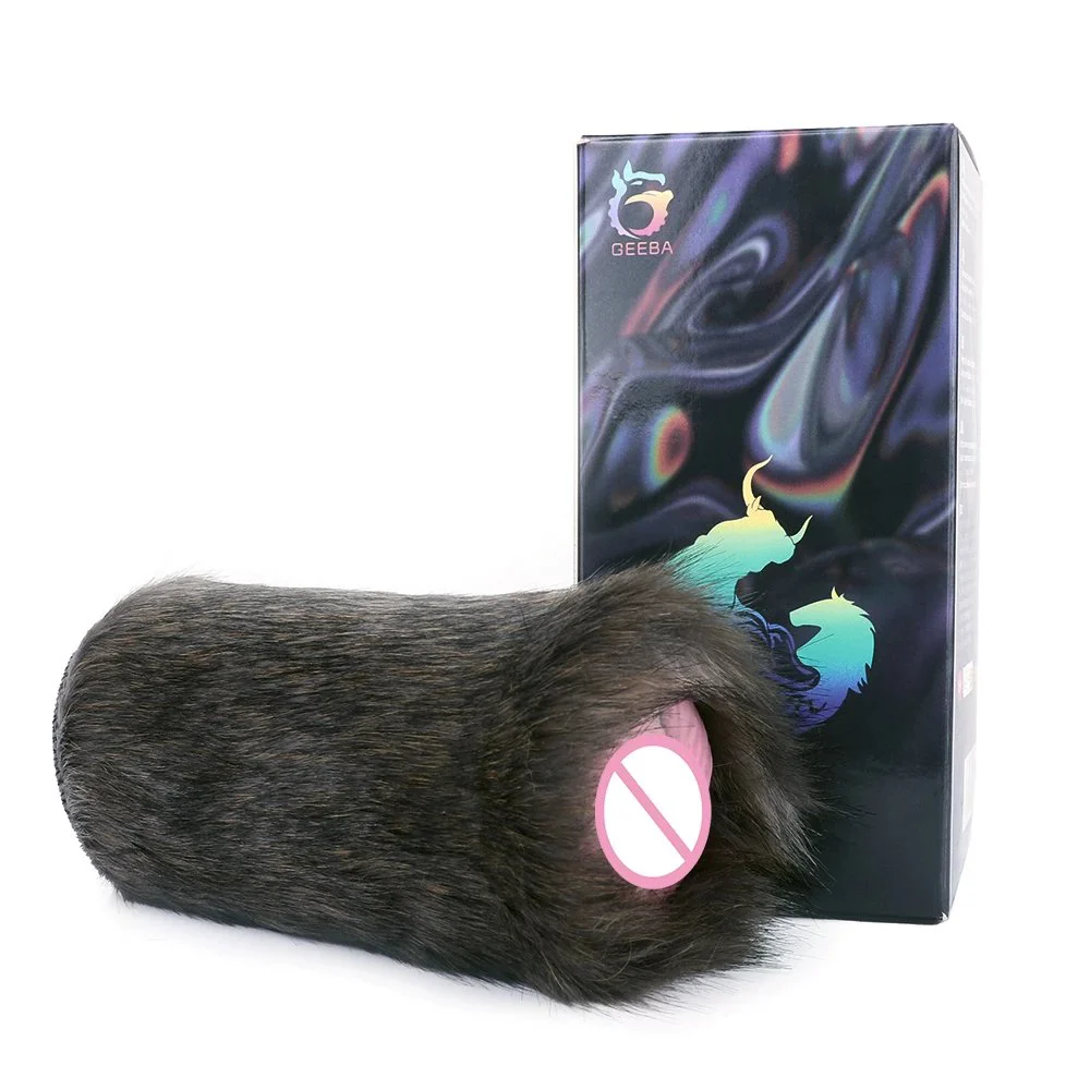 Skin-friendly Artificial Realistic Animal Cat Vagina with Fur Men Masturbation Pocket Pussy Adult Sex Toys for Men