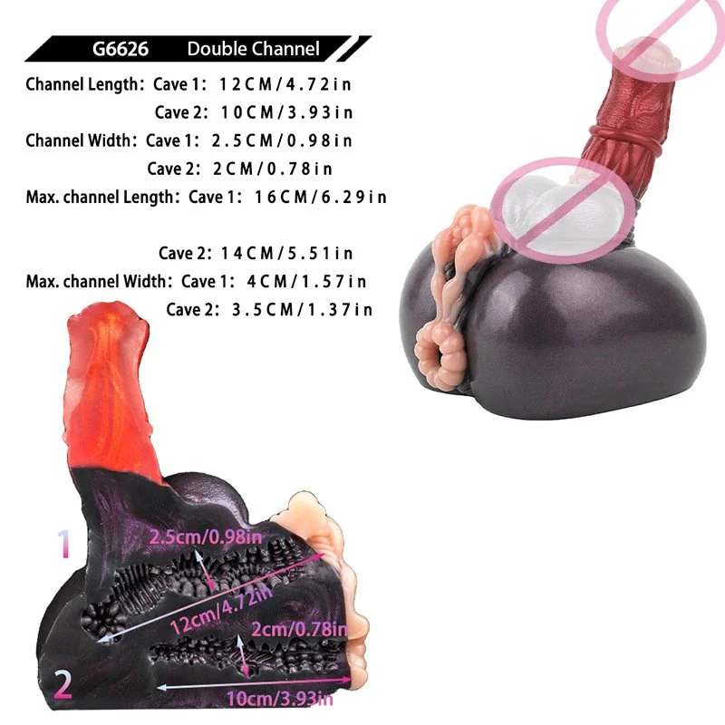 Silicone Male Masturbator With Lifelike Animal Horse Dildo for Men Women Soft Stretchy Pocket Pussy Stroker SexToy