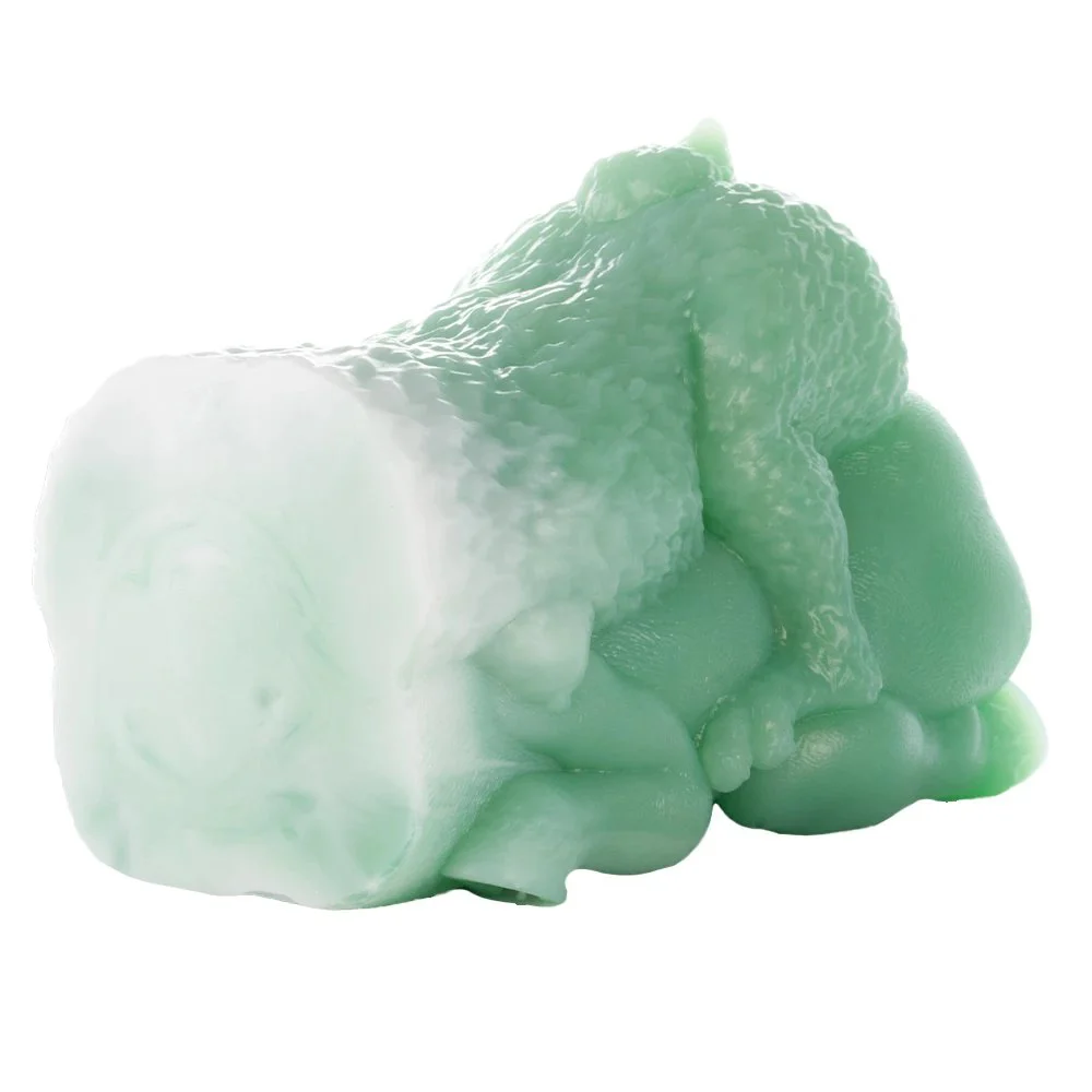 Florence Green Fantasy Creature Silicone Male Masturbator, Dual Channel Realistic Texture Adult Pleasure Toy for Men (18+)
