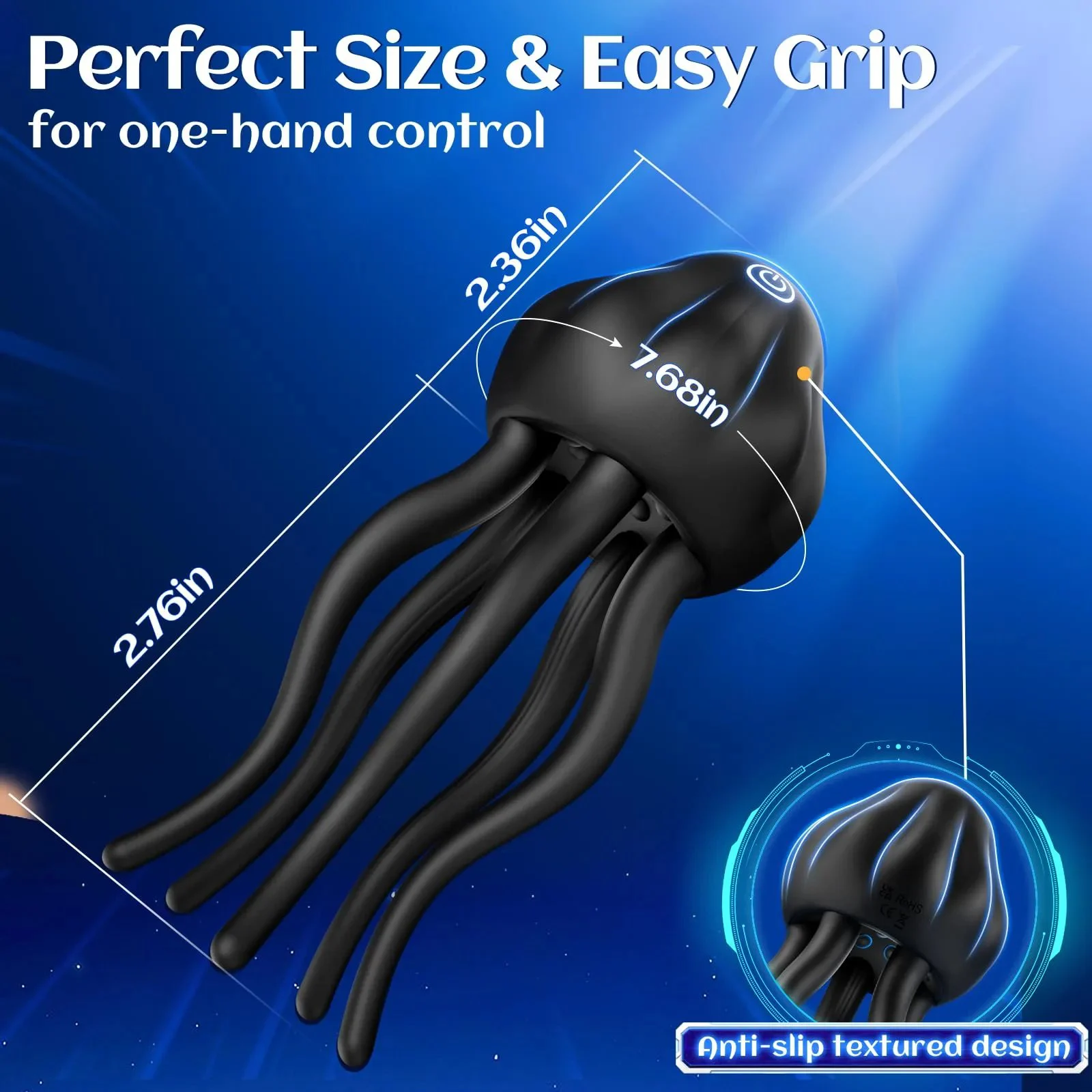 Male Penis Vibrator with 10 Vibrating Modes Wrapping Tentacle Design for Male Masturbation & Couples Use