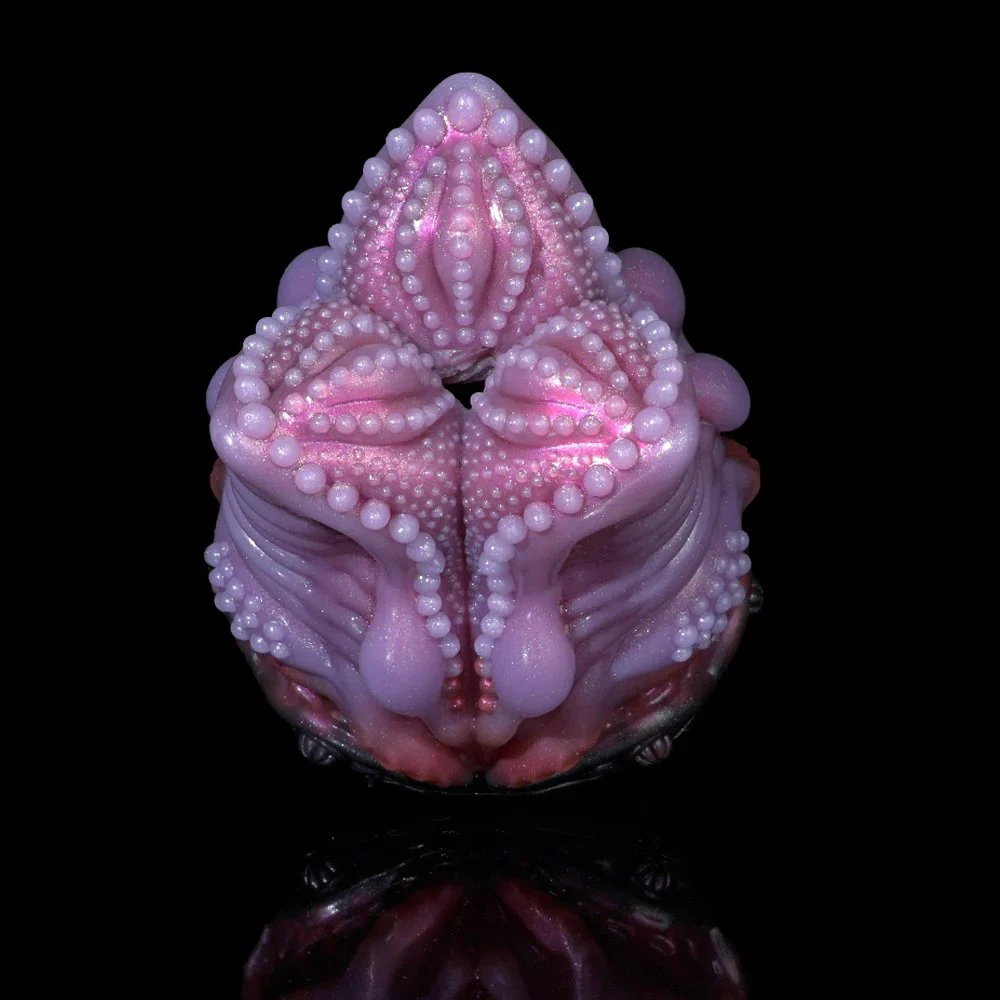 Purple Soft Egg Stroker for Men Unique Alien Shape Single-Channel Masturbation Sleeve