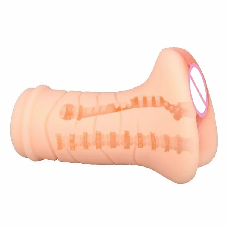 Soft TPE Double Masturbator Channel Real Vagina Pocket Pussy Anus Male Masturbation Cup Sex Toys