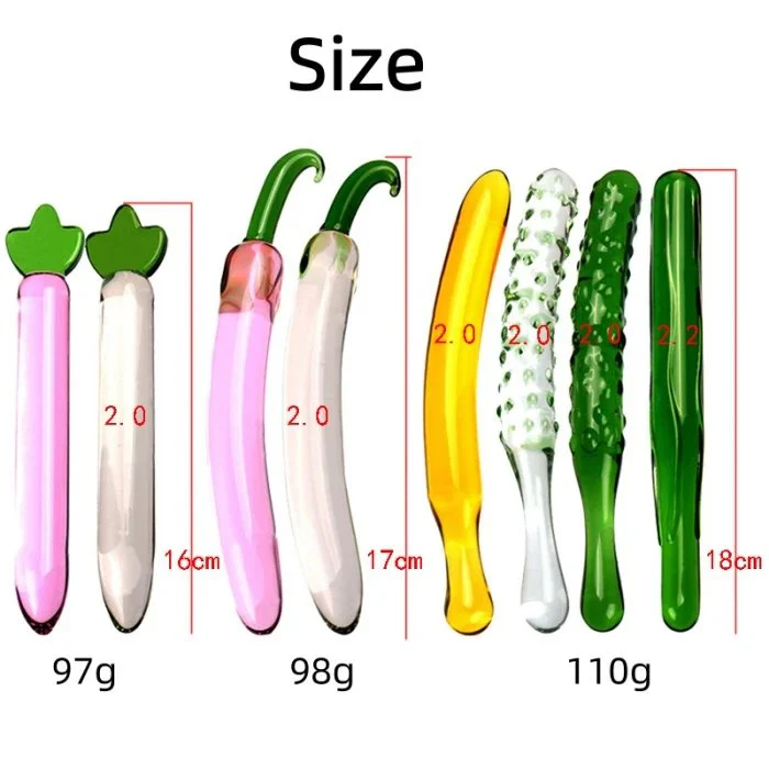 Transparent Glass Fruit Shaped Novelty Sex Toys Realistic Dildo for Female Masturbation