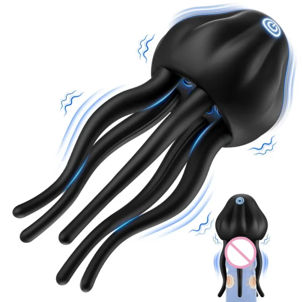 Male Penis Vibrator with 10 Vibrating Modes Wrapping Tentacle Design for Male Masturbation & Couples Use