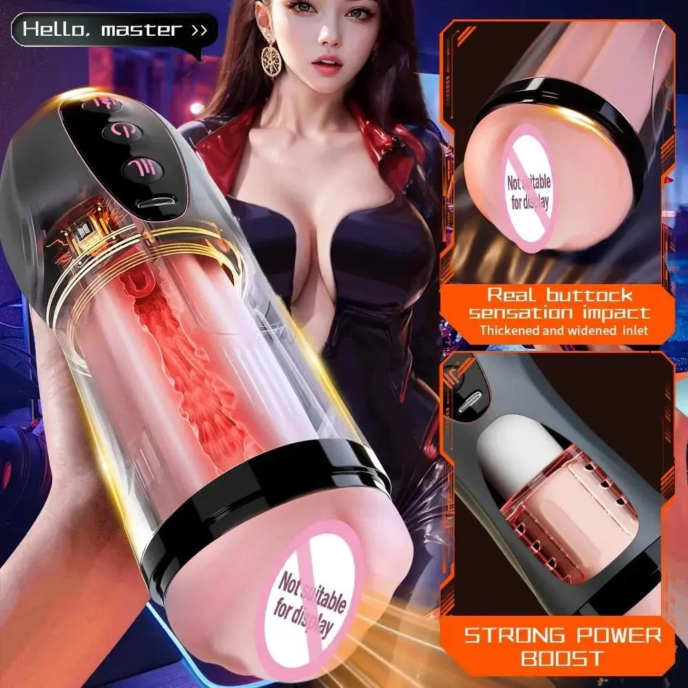 Quiet Motor Heating & Suction Automatic Masturbation Cup with 10 Vibration Modes