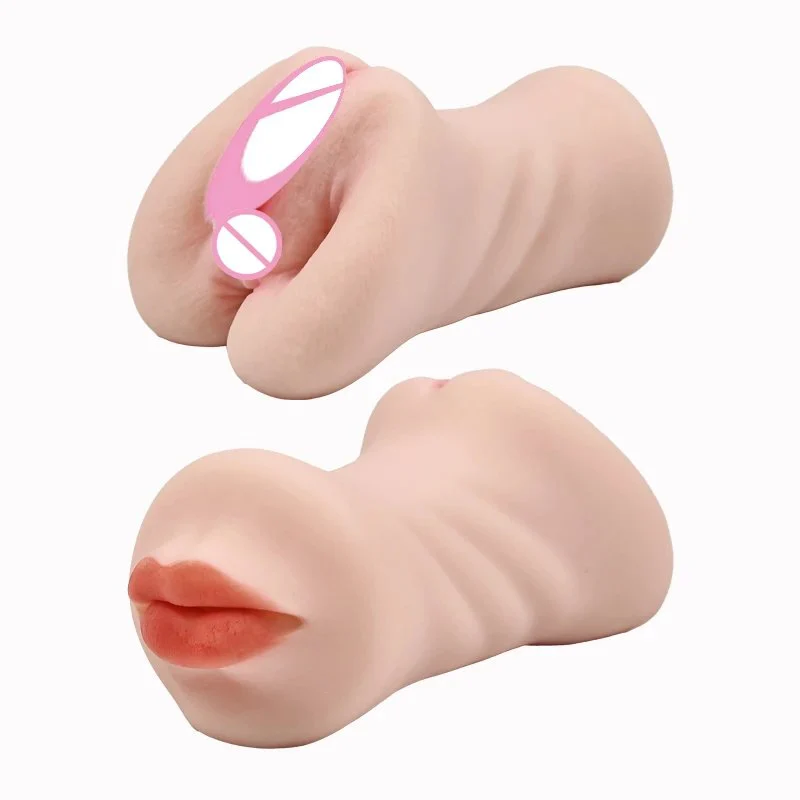 Men Hot Masturbator Cup Realistic Vagina Anal Oral 3 Channels Sex Toy Soft TPE Material Adult